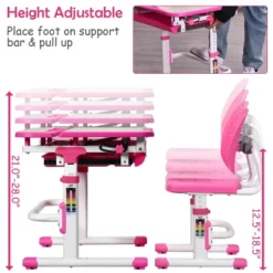 Costway Children Desk Chair Set Adjustable Study Table Drawer Winged Backrest Chair -Kids’ Furniture Store GUEST 2d955549 2dc9 437d 9b02 807e2e79367d