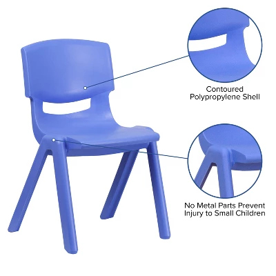 Emma And Oliver 5 Pack Plastic Stackable School Chair With 13.25" Seat Height 3 Emma And Oliver 5 Pack Plastic Stackable School Chair With 13.25" Seat Height - Image 3