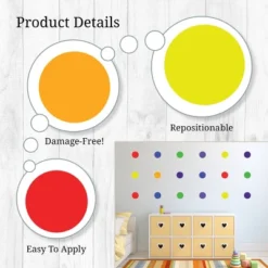 Primary Polka Dots Wall Decor - Decalcomania
