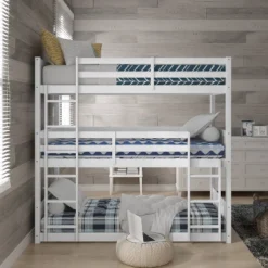 Twin Capri Wood Triple Bunk Bed White - Hillsdale Furniture -Kids’ Furniture Store GUEST 2f7ed0bd 3b0c 4826 94d4 6c8b26e2eb89