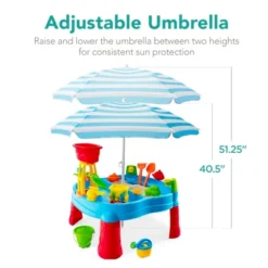 Best Choice Products Kids Sand & Water Outdoor Activity Table, 2-in-1 Play Set W/ 18 Accessories, Adjustable Umbrella -Kids’ Furniture Store GUEST 30bf9a83 f589 436a 96dc 4c57707d6bf6