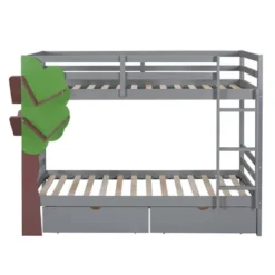 Twin-Over-Twin Bunk Bed With A Tree Decor And Two Storage Drawers-ModernLuxe -Kids’ Furniture Store GUEST 311cb700 45de 4d97 9a11 d075683995e3