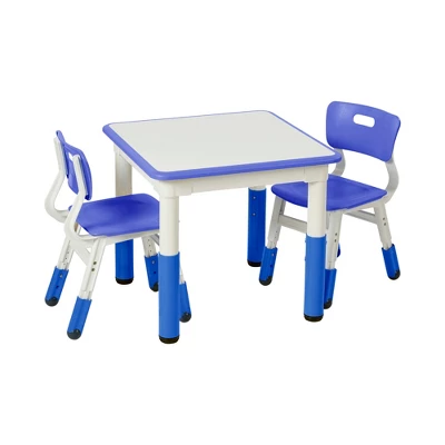 ECR4Kids Square Resin Dry-Erase Adjustable Activity Table With 2 Chairs (3-Piece Set) 7 ECR4Kids Square Resin Dry-Erase Adjustable Activity Table With 2 Chairs (3-Piece Set) - Image 7
