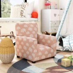 Nuea Elephant Print Kids' Chair Pink - HOMES: Inside + Out