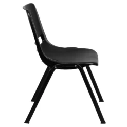 Emma And Oliver Kid's Black Ergonomic Shell Stack Chair - Black Frame And 14"H Seat -Kids’ Furniture Store GUEST 324e85ac 6176 42df 815b 5e5e410c1868