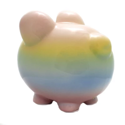 Bank Rainbow Ombre Bank - One Bank 7.75 Inches - Money Save - 3707Rbw - Ceramic - Multicolored 2 Bank Rainbow Ombre Bank - One Bank 7.75 Inches - Money Save - 3707Rbw - Ceramic - Multicolored - Image 2