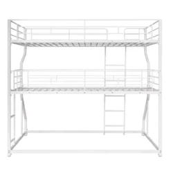 Full XL Over Twin XL Over Queen Size Metal Triple Bunk Bed With Ladder-ModernLuxe -Kids’ Furniture Store GUEST 33571f2f f93a 46c8 b921 8d7793b0d52d