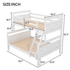 Twin Over Full Bunk Bed With Ladder And Safety Guardrail-ModernLuxe -Kids’ Furniture Store GUEST 34734494 1d79 4128 9da8 dc324b4ef01f