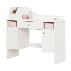 Vito Makeup Desk With Drawer Pure White/Pink - South Shore -Kids’ Furniture Store GUEST 348c79f5 5d2b 4eb5 9fa7 96fc7f1e0b07