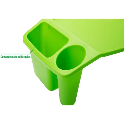 Mind Reader Kids’ Lap Desk, Freestanding Portable Table With Side Pockets, Plastic, Green, 2-Pack 4 Mind Reader Kids’ Lap Desk, Freestanding Portable Table With Side Pockets, Plastic, Green, 2-Pack - Image 4