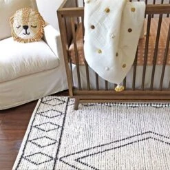 Crane Baby 5' X 7' Hand-Woven Cotton Rug - Ezra Cream -Kids’ Furniture Store GUEST 35ecff3a 50f9 46b3 b1bd d21de9cb9c4c