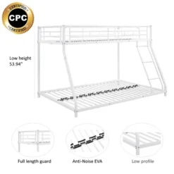 Twin Over Full Metal Bunk Bed With Ladder - ModernLuxe -Kids’ Furniture Store GUEST 3645356e 53b7 448b a519 f2f3f3d8941d