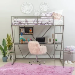 Zachary Loft Bed Pewter - Powell -Kids’ Furniture Store GUEST 36e0404c 7aaa 41bf 9488 b1fada06aa51