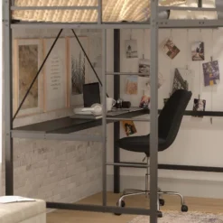 Flash Furniture Jake Metal Loft Bed Frame With Desk, Protective Guard Rails And Ladder For Kids, Teens And Adults -Kids’ Furniture Store GUEST 374d4f46 090d 4be1 9e12 56a88cad1cd9