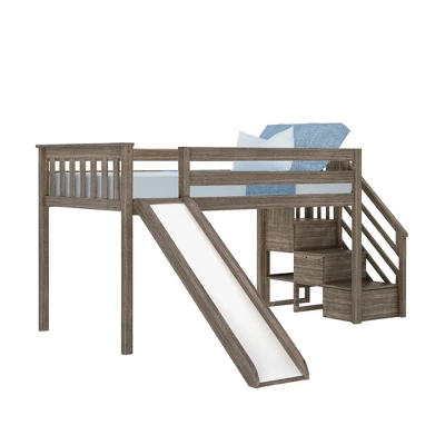Max & Lily Twin Low Loft Bed With Stairs And Slide 7 Max & Lily Twin Low Loft Bed With Stairs And Slide - Image 7