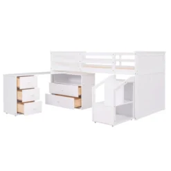 Twin Size Low Loft Bed With Storage Steps And Portable Desk-ModernLuxe 16 Twin Size Low Loft Bed With Storage Steps And Portable Desk-ModernLuxe -Kids’ Furniture Store GUEST 3a1259d9 cc72 4d7c 88c3 ca438fc550a8