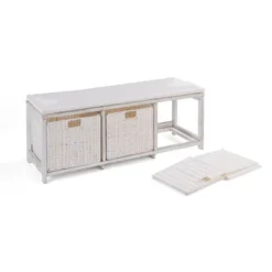 Badger Basket Kid's Storage Bench With Woven Top And Baskets White -Kids’ Furniture Store GUEST 3a56ba07 5ed9 42fe b63f dac2489cc095
