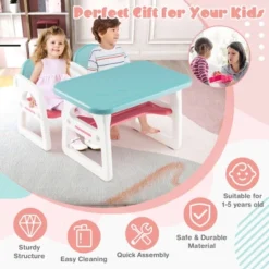 Costway 3-Piece Kids Table And Chair Set Toddler Activity Study Desk With Building Blocks -Kids’ Furniture Store GUEST 3bbf26db f77d 4fb7 91f3 ccfbdbe6825c