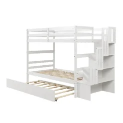 Twin Over Twin Bunk Bed With Trundle, Stairs And Storage Shelves-ModernLuxe -Kids’ Furniture Store GUEST 3be74fa9 3d71 4612 a9f8 7869370fced3