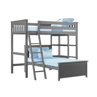 Max & Lily L-Shaped Twin Over Twin Bunk Bed With Bookcase 7 Max & Lily L-Shaped Twin Over Twin Bunk Bed With Bookcase - Image 7