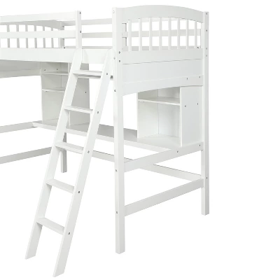 Twin Size Loft Bed With Storage Shelves, Desk And Ladder - ModernLuxe 7 Twin Size Loft Bed With Storage Shelves, Desk And Ladder - ModernLuxe - Image 7