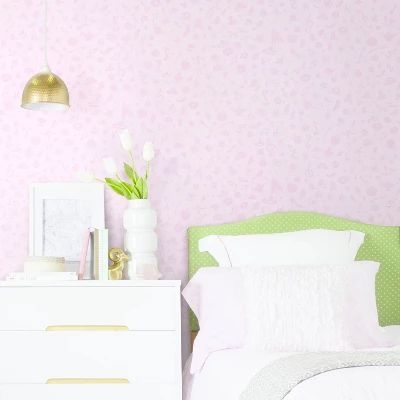 Disney Princess Glitter Icons Peel And Stick Wallpaper Pink - RoomMates 2 Disney Princess Glitter Icons Peel And Stick Wallpaper Pink - RoomMates - Image 2