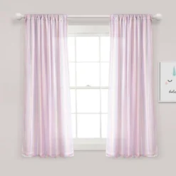 Kids' Rainbow Sheer Rod Pocket With Lining Single Window Curtain Panel Rainbow/White - Lush Décor -Kids’ Furniture Store GUEST 4068f937 8c3e 4d80 b16e 0717ab4086a8