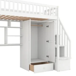 Twin Size Loft Bed With Shelf, Drawers, Desk And Wardrobe - ModernLuxe -Kids’ Furniture Store GUEST 42b4b082 7969 482f b6a6 b99674227bd4