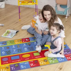 KC CUBS Boy & Girl Kids ABC Alphabet, Numbers & Shapes Educational Learning & Fun Game Play Nursery Bedroom Classroom Area Rug Carpet