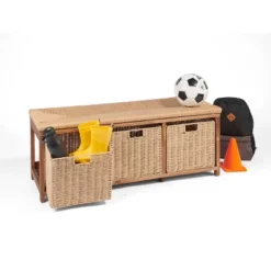 Badger Basket Kid's Storage Bench With Woven Top And Baskets Brown -Kids’ Furniture Store GUEST 46861e61 3a46 439b ba80 6d7ad283daad
