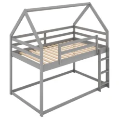 Twin Over Twin House Shaped Bunk Bed With Ladder And Guardrail-ModernLuxe 16 Twin Over Twin House Shaped Bunk Bed With Ladder And Guardrail-ModernLuxe -Kids’ Furniture Store GUEST 4a07152c 3c9e 482b 98e0 b23fa9d0314c