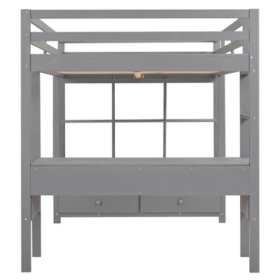 Loft Bed With Built-In Desk, Storage Shelves And Drawers - ModernLuxe 9 Loft Bed With Built-In Desk, Storage Shelves And Drawers - ModernLuxe - Image 9