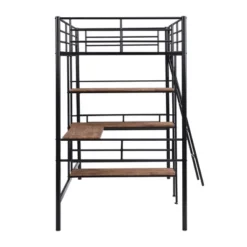 Twin Size Metal Loft Bed With Built-in Desk And Shelves - ModernLuxe -Kids’ Furniture Store GUEST 4ad8d1fb 766e 4d0f 8e55 01170f349acd