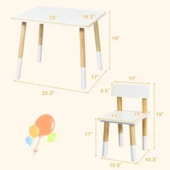 Costway Kids Wooden Table & 2 Chairs Set Children Activity Table Set -Kids’ Furniture Store GUEST 4aeda5ea 3f8b 449b aedf 5bcb45f13cff