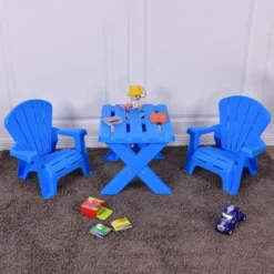 Costway Plastic Children Kids Table & Chair Set 3-Piece Play Furniture In/Outdoor Blue 9 Costway Plastic Children Kids Table & Chair Set 3-Piece Play Furniture In/Outdoor Blue -Kids’ Furniture Store GUEST 4b57c4b6 e5bb 4bba 9a3e f41a69e20d8c