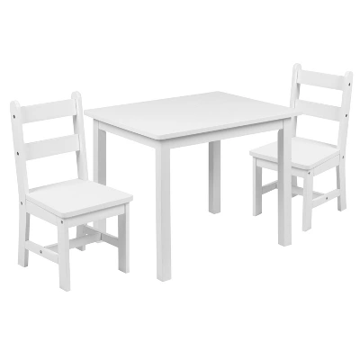 Emma And Oliver Kids 3 Piece Solid Hardwood Table And Chair Set For Playroom, Kitchen 15 Emma And Oliver Kids 3 Piece Solid Hardwood Table And Chair Set For Playroom, Kitchen - Image 15