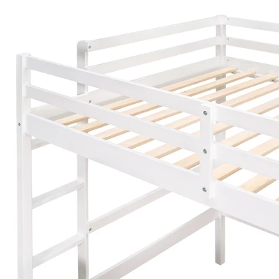 Wooden Loft Bed With Desk, Writing Board And 2 Drawers Cabinet - ModernLuxe 9 Wooden Loft Bed With Desk, Writing Board And 2 Drawers Cabinet - ModernLuxe - Image 9