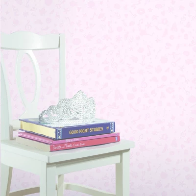 Disney Princess Glitter Icons Peel And Stick Wallpaper Pink - RoomMates 3 Disney Princess Glitter Icons Peel And Stick Wallpaper Pink - RoomMates - Image 3