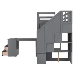 Twin Size Wood Loft Bed With Pullable Desk, Storage Shelves,Staircase And Blackboard-ModernLuxe 17 Twin Size Wood Loft Bed With Pullable Desk, Storage Shelves,Staircase And Blackboard-ModernLuxe -Kids’ Furniture Store GUEST 4dea761b 26ef 41a4 8213 66df570eff97
