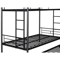 Twin Over Twin Metal Bunk Bed With Trundle Bed And Ladders-ModernLuxe 26 Twin Over Twin Metal Bunk Bed With Trundle Bed And Ladders-ModernLuxe -Kids’ Furniture Store GUEST 54cc2f2a 42bd 4aa1 925d a2d11ad1493c