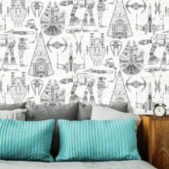 Star Wars Spaceship Blueprints Peel And Stick Wallpaper -RoomMates -Kids’ Furniture Store GUEST 55b68610 fb06 4c90 9627 f37948428ddd