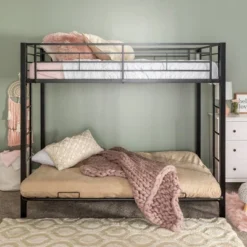 Twin Over Futon Analise Metal Bunk Bed Black - Saracina Home 10 Twin Over Futon Analise Metal Bunk Bed Black - Saracina Home -Kids’ Furniture Store GUEST 561bd3db cee9 44eb b8a5 0f2ff86da729