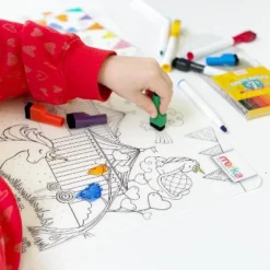 Merka Kids Toddler Essentials Coloring Placemats For Kids, Set Of 4 Mats With 7 Markers Jungle Space Sea Unicorns -Kids’ Furniture Store GUEST 56ecac5d 8086 4d13 a9e6 b1e021b9065c