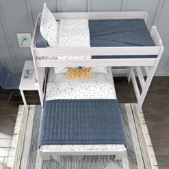 Max & Lily Farmhouse Twin Over Full L-Shaped Bunk Bed With Desk -Kids’ Furniture Store GUEST 572eadd8 e80f 4e65 af6a 26e1c31b577d