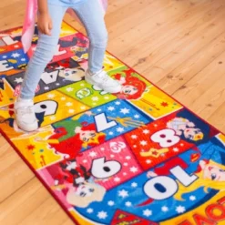 KC CUBS | Justice League Girls Kids Hopscotch Number Counting Educational Learning & Game Play Nursery Bedroom Classroom Rug Carpet, 2' 7" X 6' 0" -Kids’ Furniture Store GUEST 583d3ec0 8402 4714 955f 3022af65a6b4