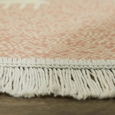 Chana Tribal Flatweave Kids' Rug Pink - Balta Rugs 4 Chana Tribal Flatweave Kids' Rug Pink - Balta Rugs - Image 4