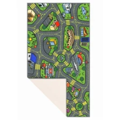 Jungtier Boy & Girl Kids Retro City Road Car Vehicle Traffic Educational Learning & Game Play Nursery Bedroom Classroom Rug Carpet, 2' 7" X 5' 0" -Kids’ Furniture Store GUEST 58b36dd0 38ef 44ba b8c1 b930fa586e7b