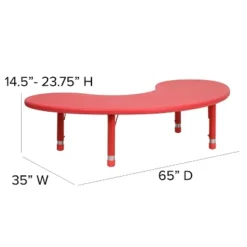 Flash Furniture 35"W X 65"L Half-Moon Plastic Height Adjustable Activity Table 15 Flash Furniture 35"W X 65"L Half-Moon Plastic Height Adjustable Activity Table -Kids’ Furniture Store GUEST 595712a0 3678 431e ada6 f18d62b22295