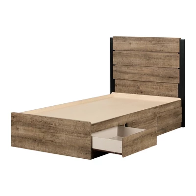 Arlen Mates Bed And Headboard Set Weathered Oak - South Shore 11 Arlen Mates Bed And Headboard Set Weathered Oak - South Shore - Image 11