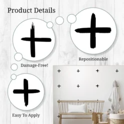 Black Watercolor Swiss Crosses Wall Decor - Decalcomania -Kids’ Furniture Store GUEST 5aedf15a e66f 4d30 b5e5 d1f49a475749
